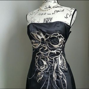 Strapless embellished fit and flare